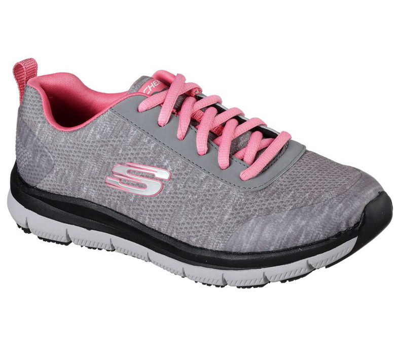 Skechers Relaxed Fit Comfort Flex Sr Hc Pro Sr - Womens Sneakers Grey/Pink [AU-FU8617]